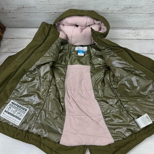 Columbia Girls Parka Green Jacket Size XXS (4/5) hooded lined Winter Jacket - Picture 5 of 10