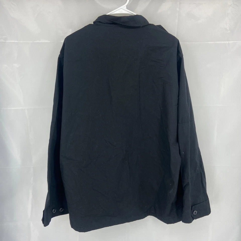 Tru Spec Men XL Tactical Shirt Military Button Front Solid Black Multiple Pocket - Image 3 of 4