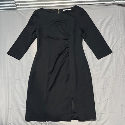 TRINA TURK Snow Bunny Dress Womens Medium Ponte Knit Black