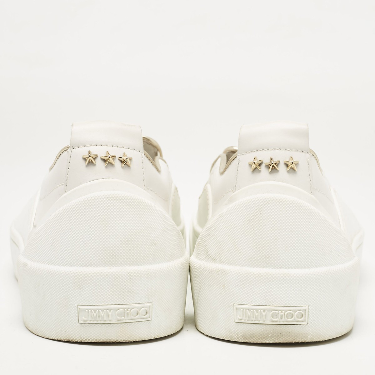 スニーカー IMMY CHOO COO FABRIC SNEAKERES Jimmy Choo White Canvas and Rubber Slip On Sneakers Size 38