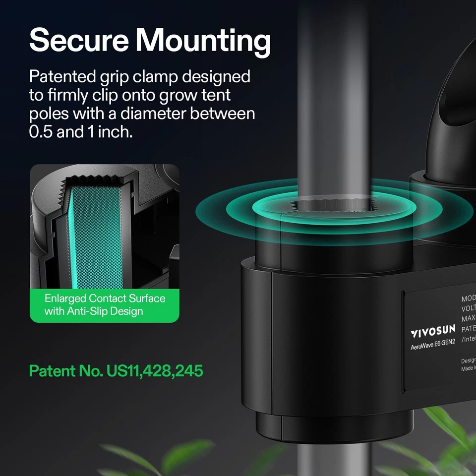 VIVOSUN Aerowave E6 6" Grow Tent Clip Fan Auto Oscillation Local Timmer IP-54 - Image 4 of 4