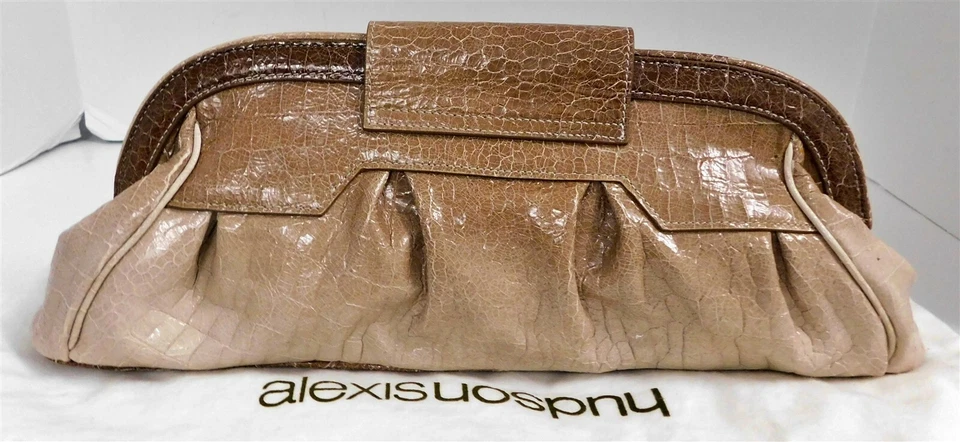 Nuevo Bolso sin asas Alexis Hudson $595rt Zeus Stone Ombre cocodrilo cuero en relieve Foto 3 de 4