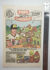 Vintage Nestle Quik Chocolate Milk RARE Print Ad Free Baseball