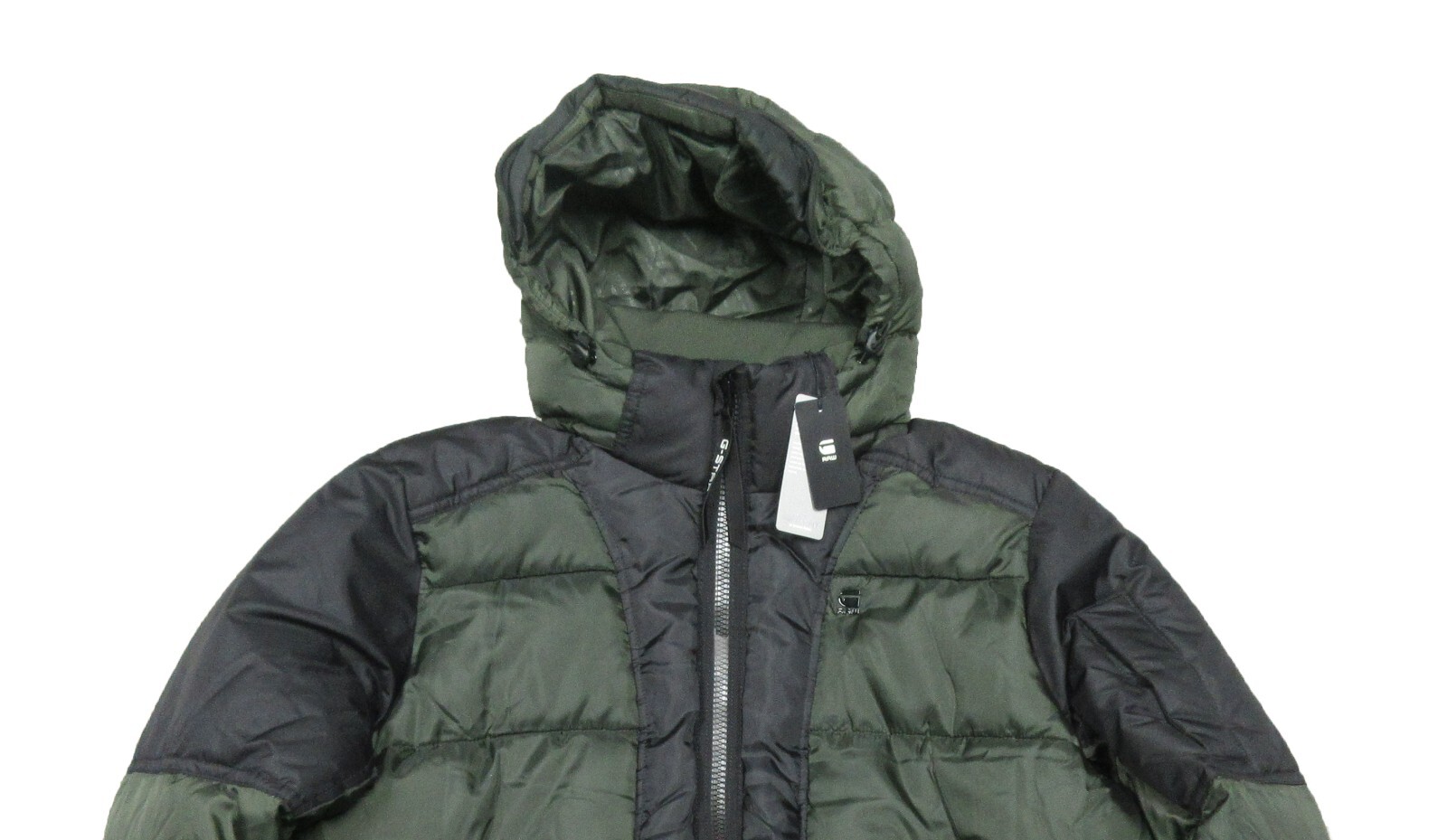 G-Star RAW Men's Asfalt Green Whistler Quilted Myrow Puffer Hooded Jacket image 3