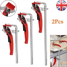 2 x Alloy Steel Quick Ratchet Track Saw Guide Rail Clamp for MFT Table Woodwork