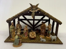 DiGiovanni  Nativity Manger (12" High 19" Wide) 13 Figures COMPLETE Christmas