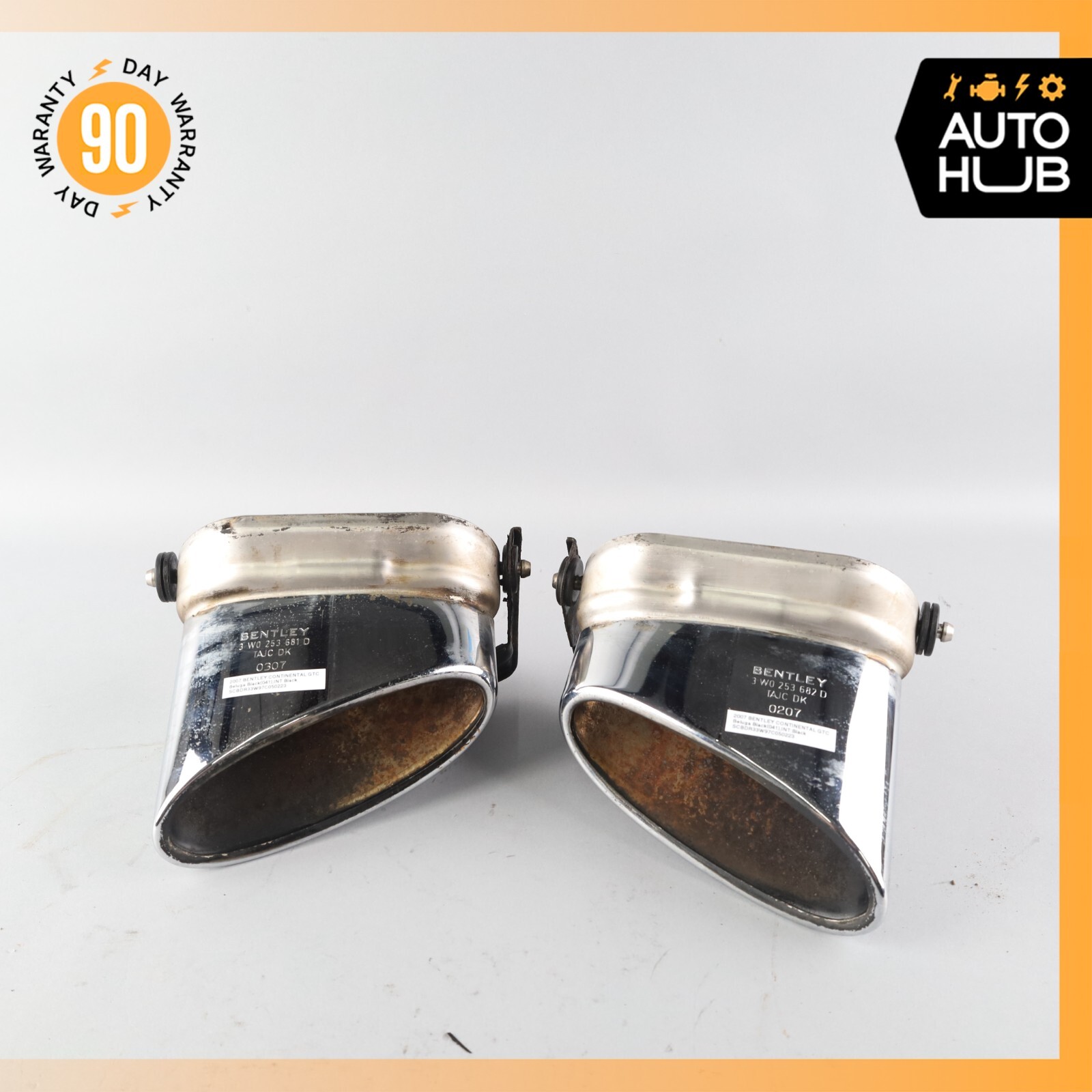 Bentley Continental GTC GT Exhaust Muffler Tips Left and Right Set OEM 62k