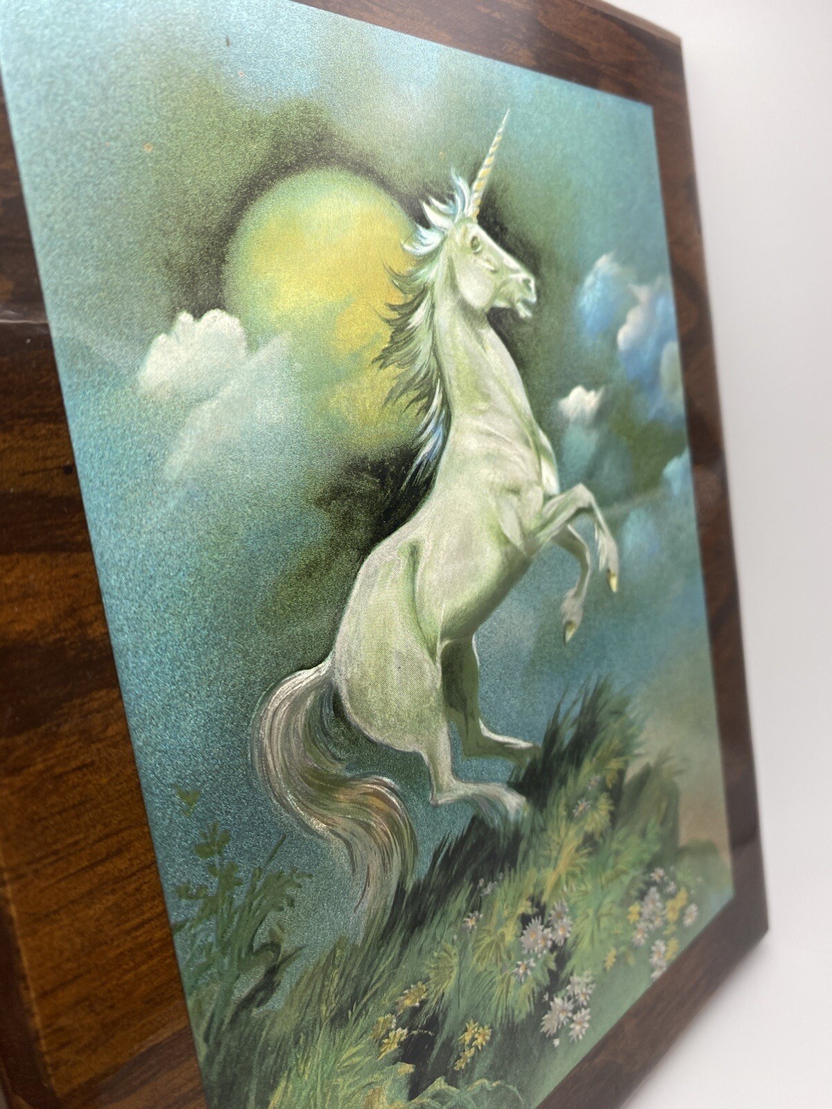 Vintage Foil Print Unicorn Plaque Unicorn Wall Decor INSTITUTO