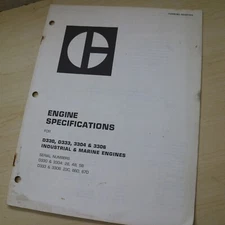 CAT D330 D333 3304 3306 Diesel INDUSTRIAL MARINE Engine SPECIFICATIONS Manual