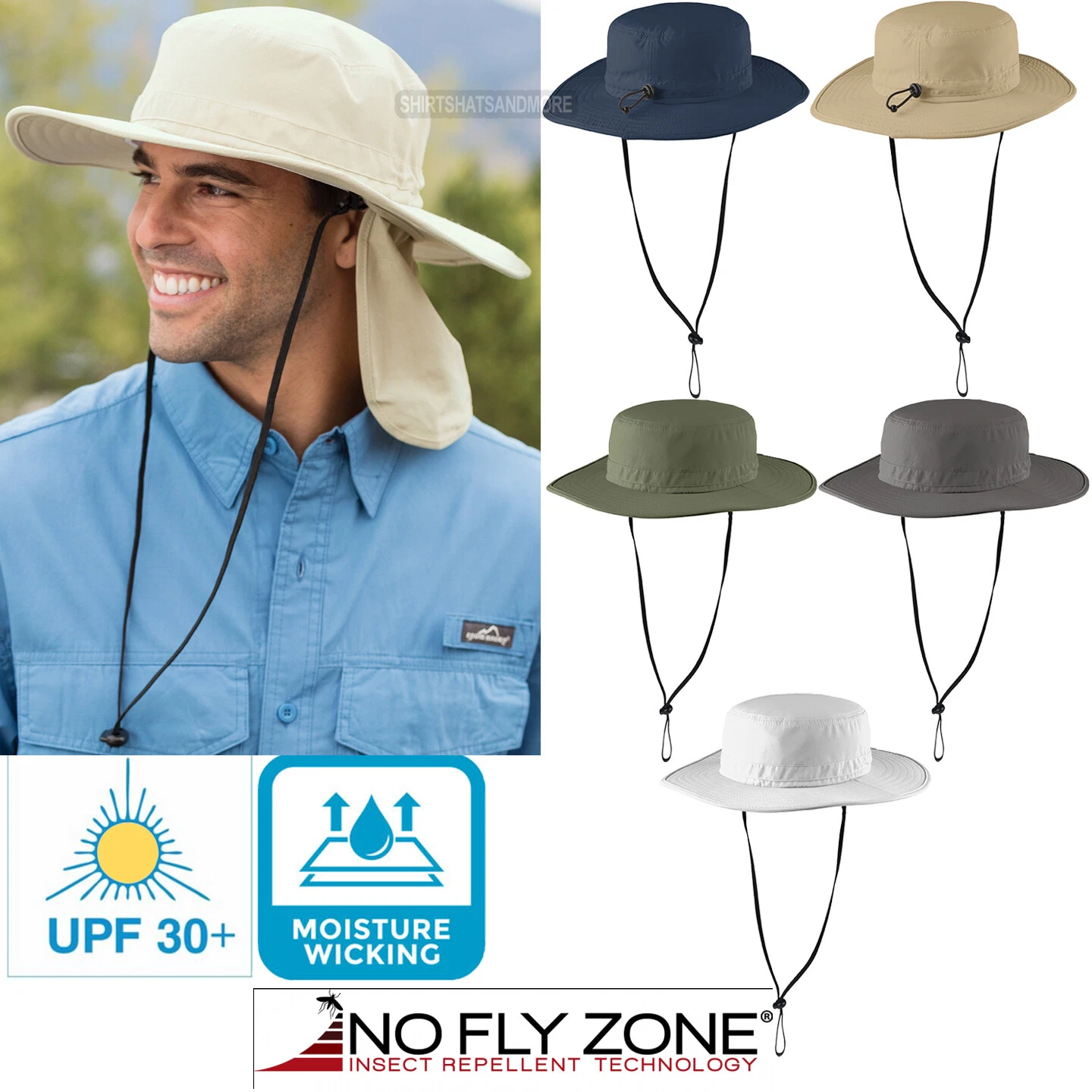 UPF 30+ Wide Brim Outdoor Hat Moisture Wicking Headwear Repels Insects S/M, L/XL
Opens in a new wind