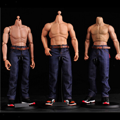 1/6 Denim Jeans Hosen mit Gürtel Kleidung für 12'' männliche Action Figuren