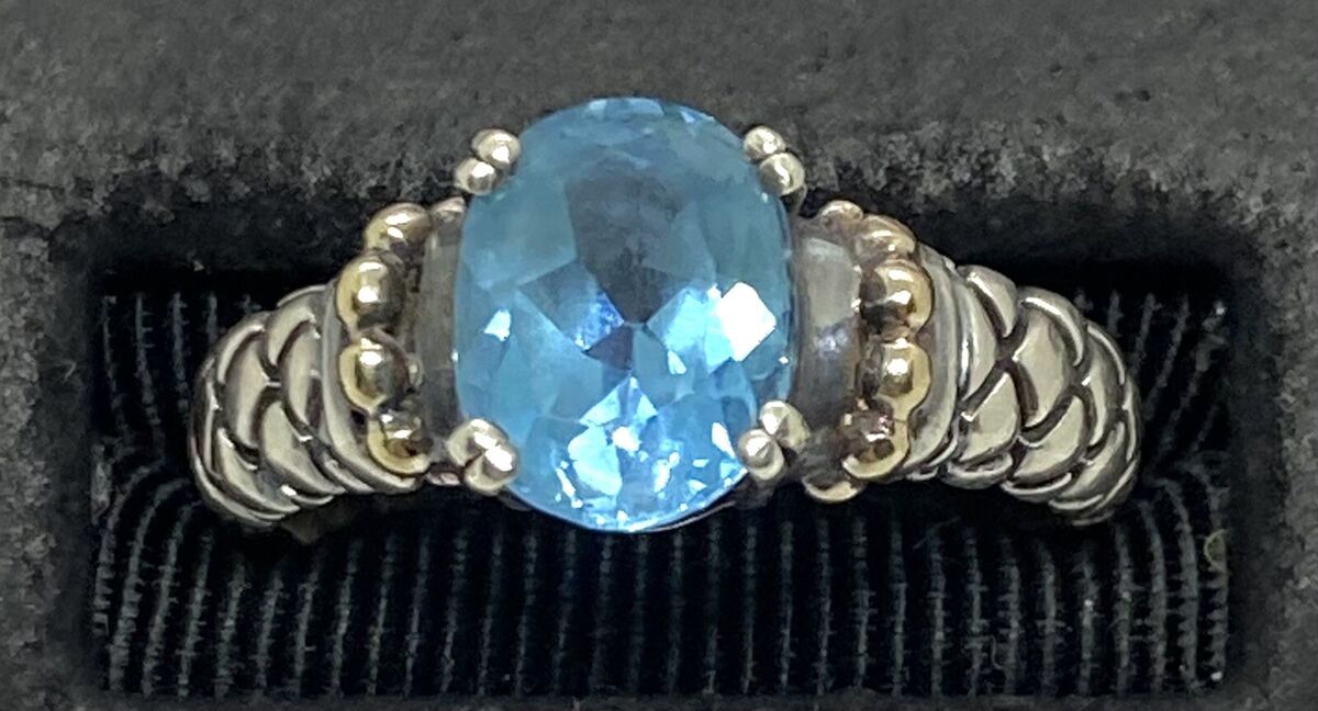 Vintage Clyde Duneier CID Sterling Silver 14K Gold Blue Vintage Clyde Duneier CID Sterling Silver 14K Gold Blue