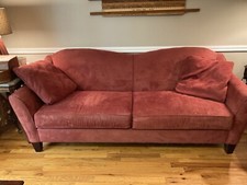 Red Suede Sofa And Loveseat Made In USA Bauhaus