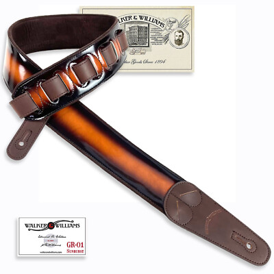 Walker Williams GR-01 Sunburst Finish Padded Guitar Strap with Pick  Pockets