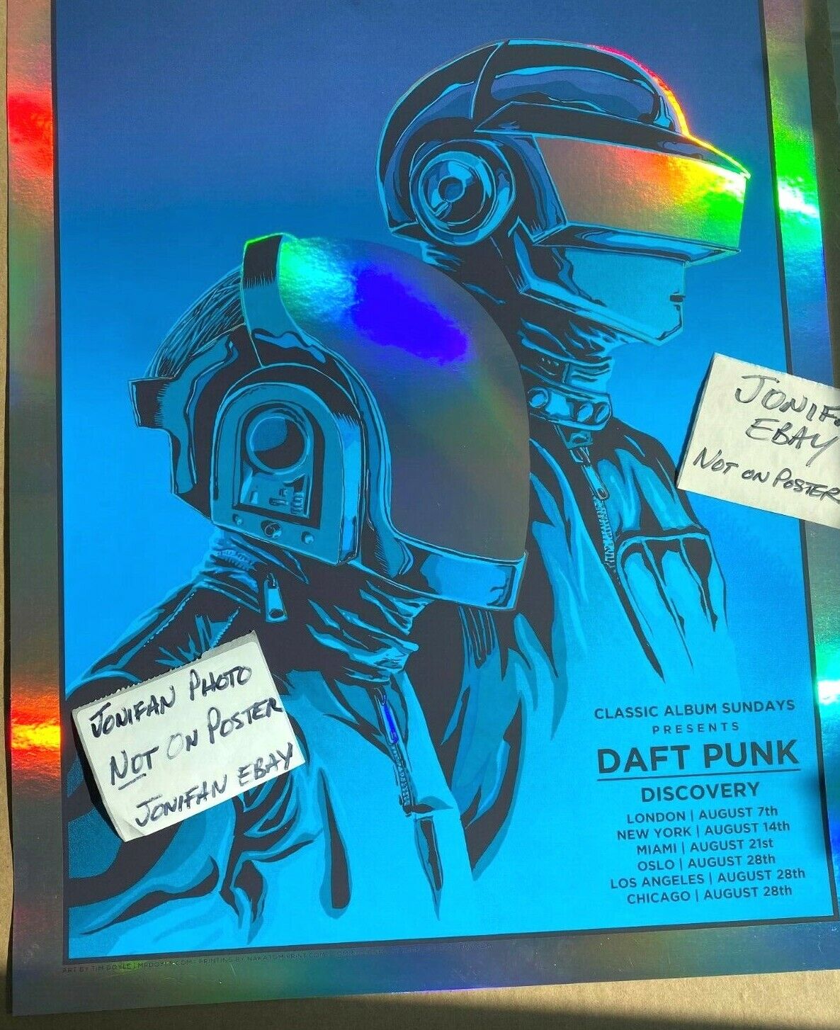 DAFT PUNK Discovery 2019 A/P RAINBOW FOIL Poster Signed by the Artist Tim Doyle