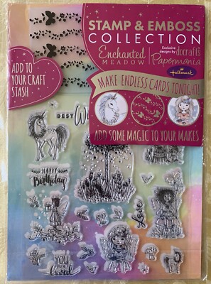 New Enchanted Meadow 24 Pc Stamp Set & Embossing Folder by Docraft's Papermania