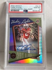 Chris Olave 2022 Panini Legacy Blue Auto Under Lights PRIZM RC /35 PSA 10 POP 1