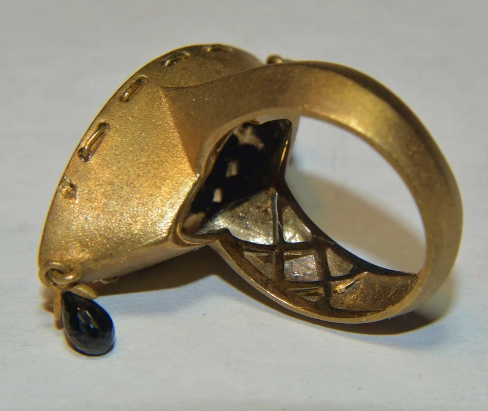 Michael Valitutti Gemme En Vogue Oro Opaco Sterling Spinello Abaco Dangl Anello - Immagine 3 di 4