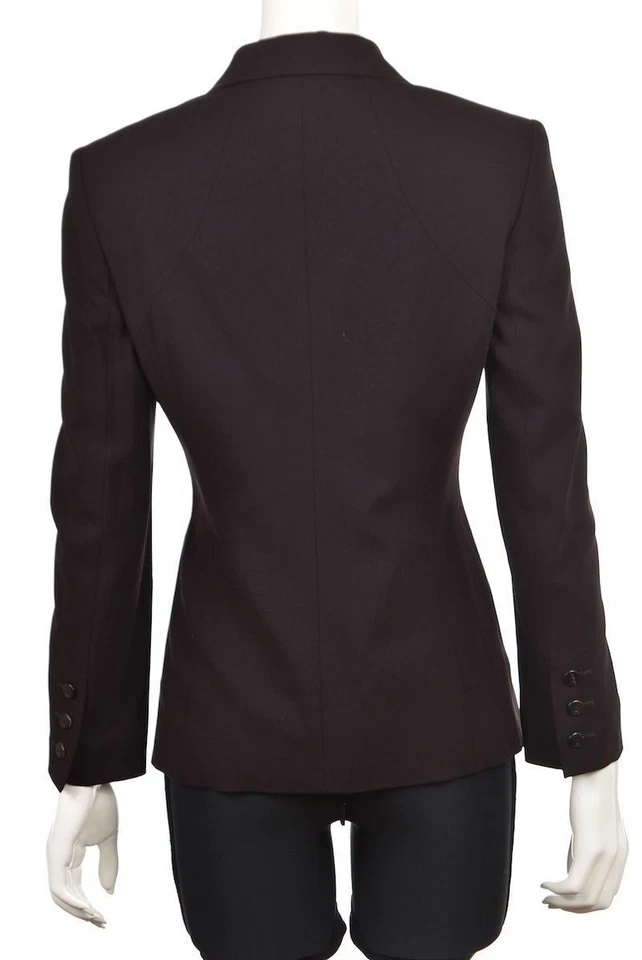 Laurel женщин Blazer размер 36 темно фиолетовый текстурированный шерсти WTW карьера куртка - Изображение 2 из 4