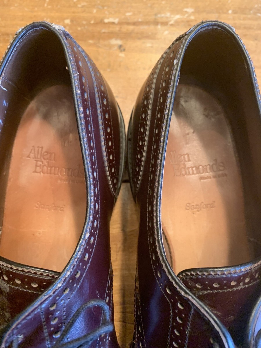 Allen Edmonds Sanford Cap Toe Medallion Oxfords 7 D Burgundy Business Old Money s-l400.jpg main image 2