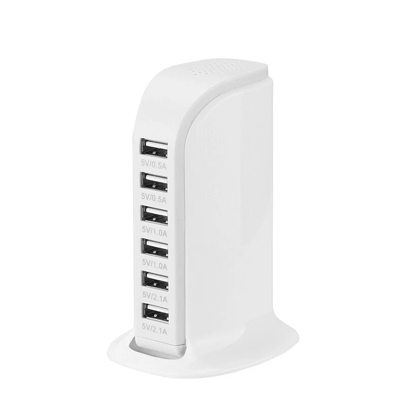 6 Ports Multi Port USB Hub Charger Fast Charging Station Power Adapter US STOCK