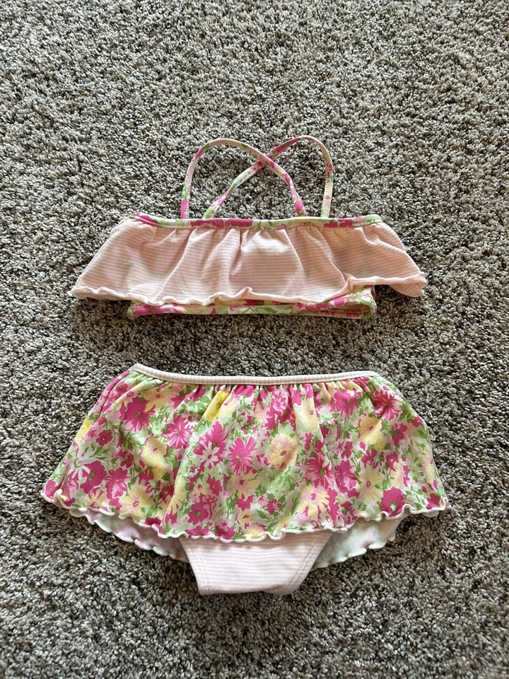 Ralph Lauren 4/5 Niñas Traje de Baño 2 Piezas Volantes Bikini Traje de Baño X24 Foto 4 de 4