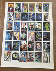 Saucer People - RARE 36 full color trading card Uncut Sheet Kitchen Sink 1992