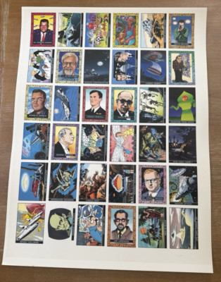 Saucer People - RARE 36 full color trading card Uncut Sheet  Kitchen Sink 1992