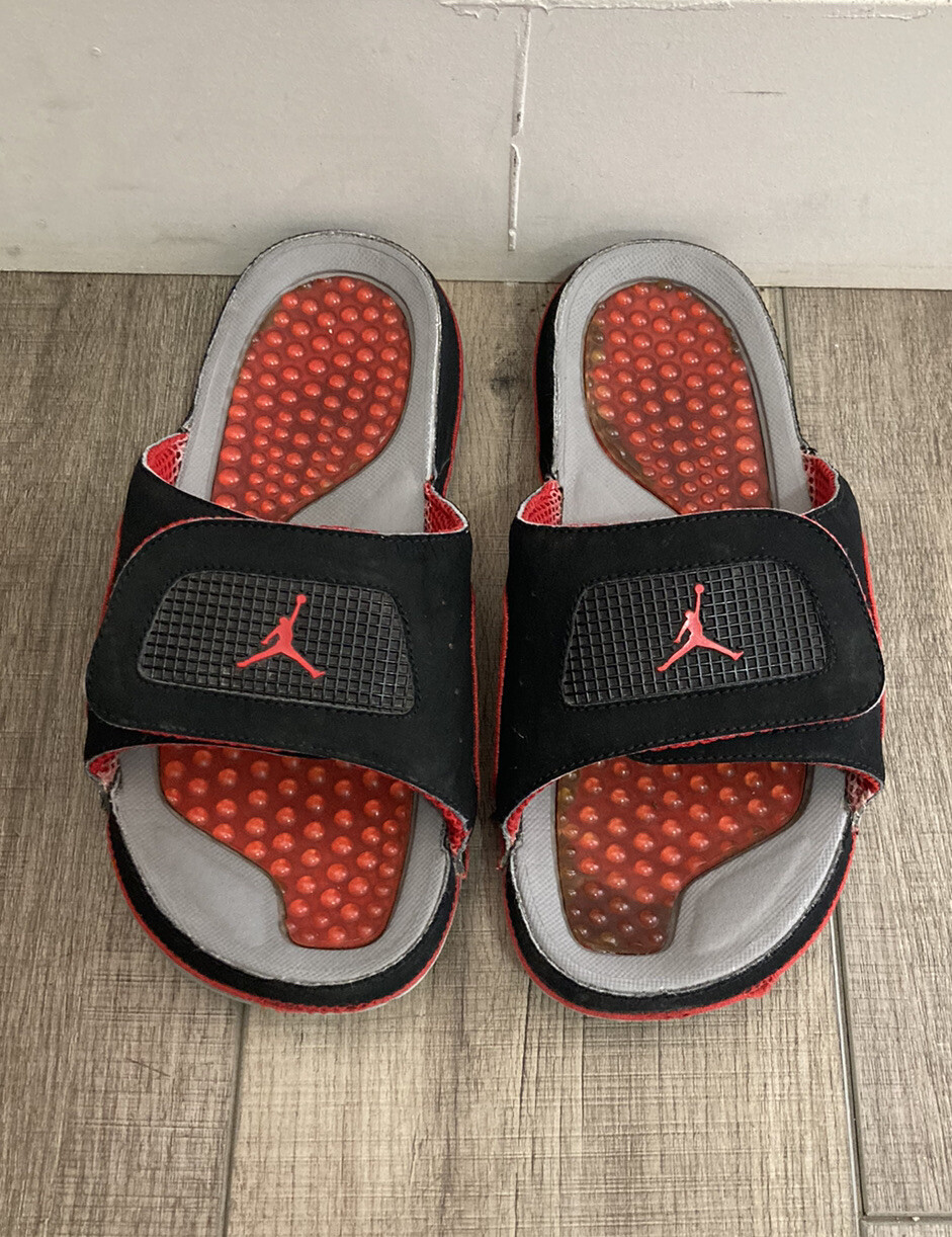 Jordan Hydro IV Retro slides 2012 sandals black/fire red size US 7 pre-owned