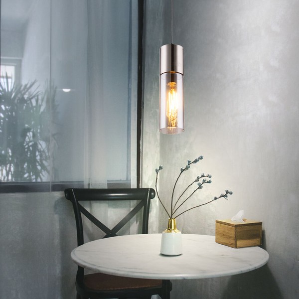 Led Design Decken HäNge Lampe Wohn Zimmer Beleuchtung Glas Pendel Leuchte Rauch-image