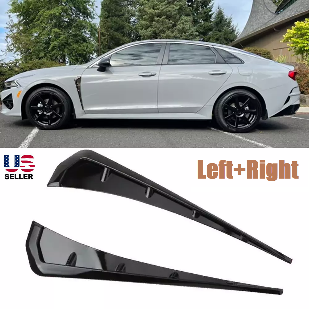 2Pcs Sport Black Soft TPU Side Fender Air Vents Wing Cover Trim Car Accessories