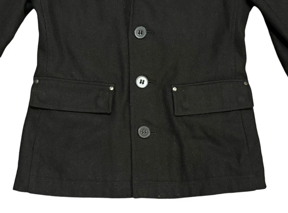 Chaqueta para mujer Heritage 1981 chaquetón negro mezcla de lana forrada talla S "Usar orgullosamente" Foto 4 de 4