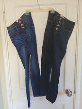 Lot of 2 NOBO No Boundaries Skinny Dark Wash Button Fly Stretch Jeans in size 3