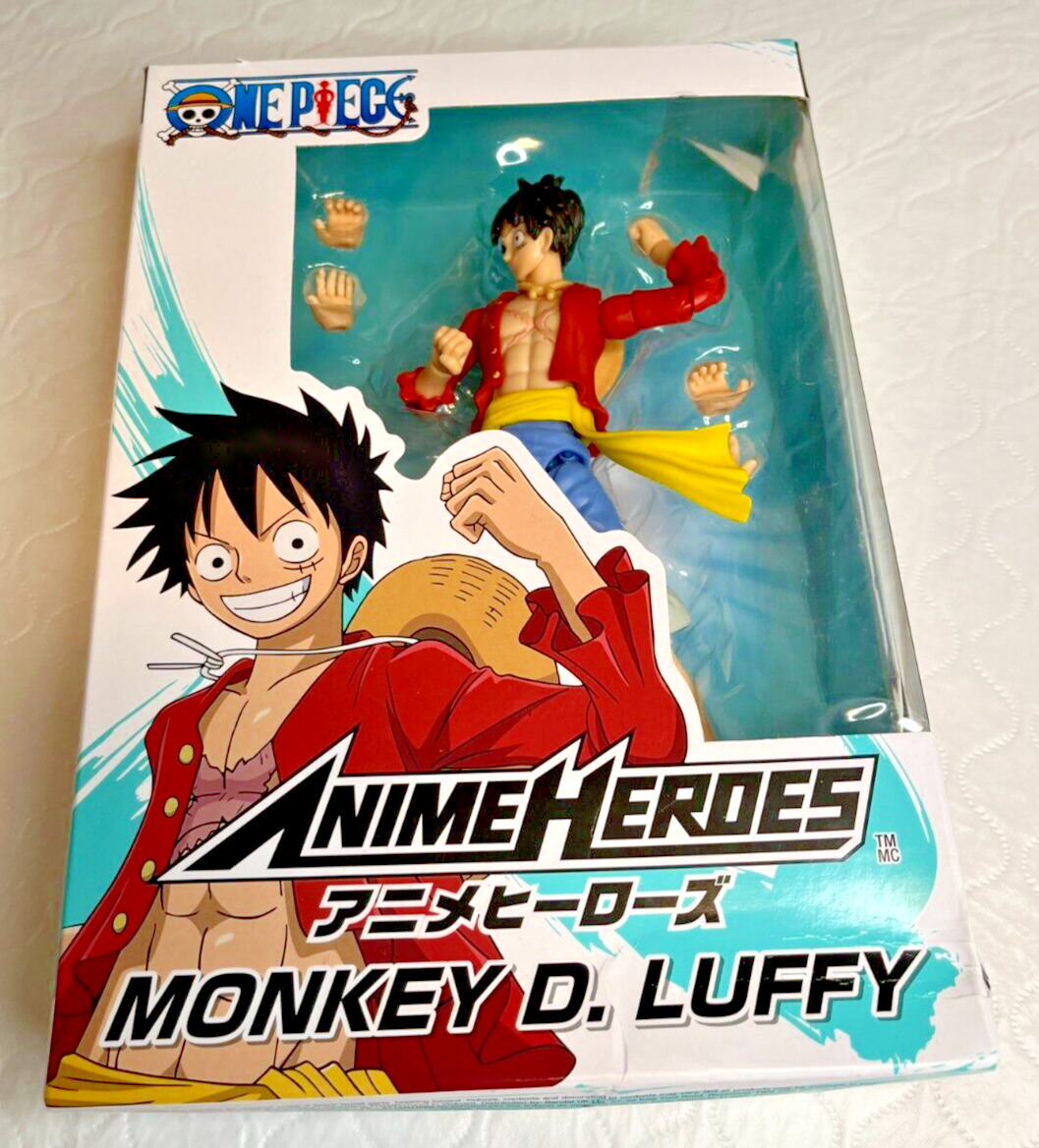 One Piece Monkey D. Luffy w/ Straw Hat - 6.5 Action Figure Bandai Anime  Heroes