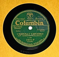 CAV. ROBERTO CIARAMELLA AND COMPANY ITALIAN 78 RECORD COLUMBIA 14571 E+