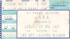 Vintage 1991 Riders In The Sky Concert Ticket Stub Tampa FL