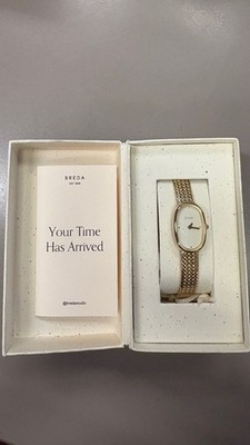 Breda 'Jane Tethered' Two Tone Gold and Metal Mesh Watch
