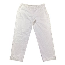 Eileen Fisher White Organic Cotton Straight Leg Pants Size Large 10240