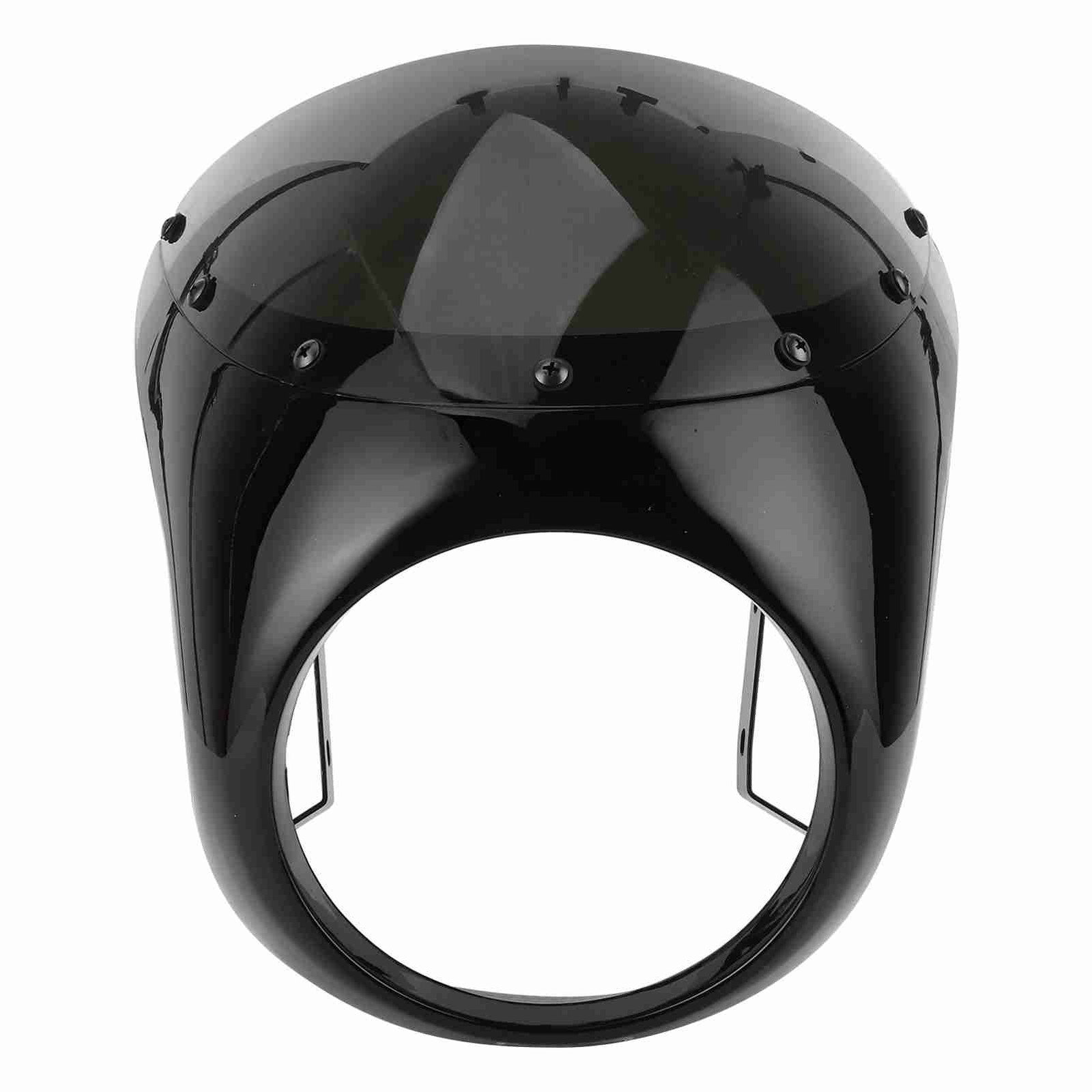 Black Lens 7in Headlight Fairing Wind Deflector Windshield For Motorcycle