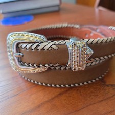 Western Concho Belt Size XL Brown Leather