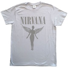 Men's Nirvana In Utero Tour (Back Print) Slim Fit T-shirt X-Large White