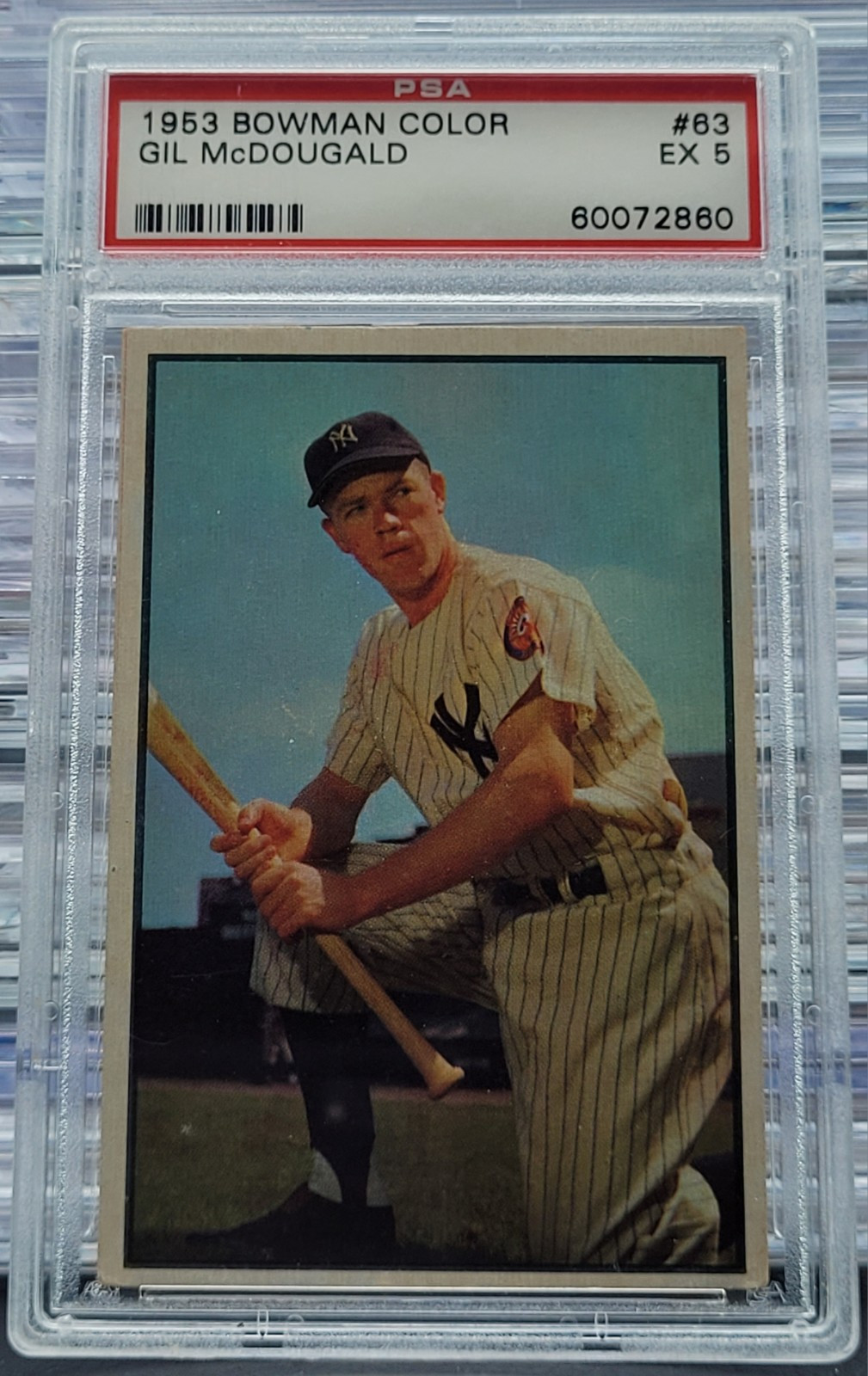 ⚾️GIL MCDOUGALD⚾️ 1953 Bowman Color #63 ⚡️PSA 5 EX⚡️ N.Y. Yankees World Series🔥