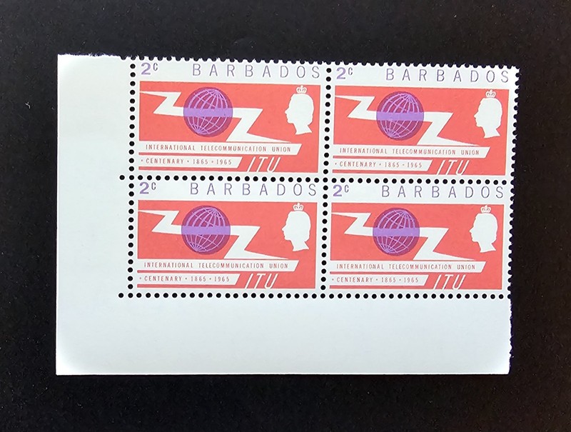 BARBADOS 1965 QEII Sc 265. SG 320 International Telecommunications Union BLK 4