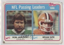 1981 Topps Passing Leaders Brian Sipe Ron Jaworski #1 00ah