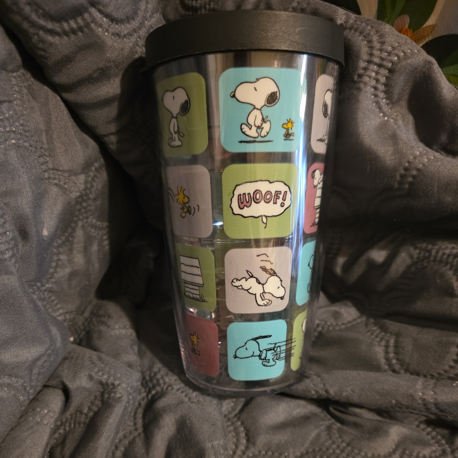 16 Oz Snoopy  Tervis Tumbler With Black Lid