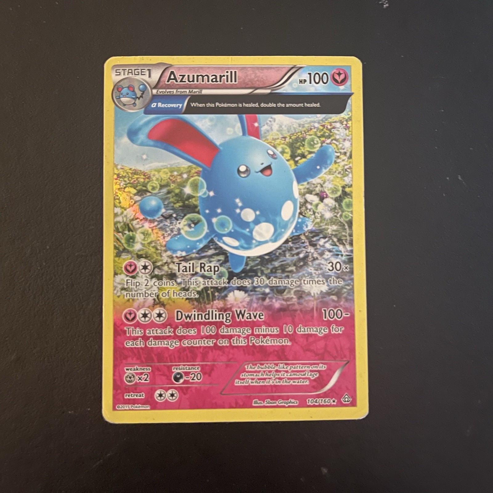 Azumarill (Alpha) 104/160 XY - Primal Clash Reverse Holo