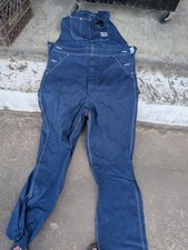Carhartt FR R08 Overalls Sz 36x34Blue 100 Cotton RN: 14806