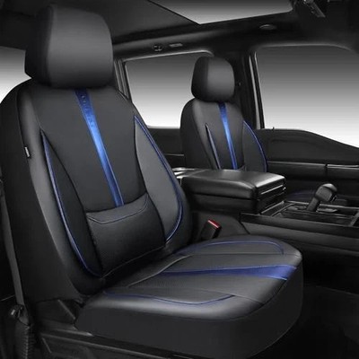 CAR PASS Nappa Leather Two Front Car Seat Covers, Water Resistant Faux PU Leathe