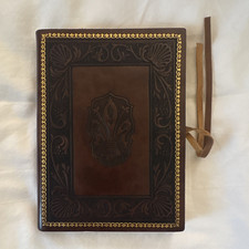 Embossed Blank Page Journal Notebook with Ribbon Bookmark - Decorative Design