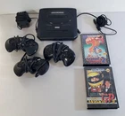 Y-232 VINTAGE SEGA GENESIS II CONSOLE, 3 CONTROLLERS, TWO GAMES, POWER CORD,+!